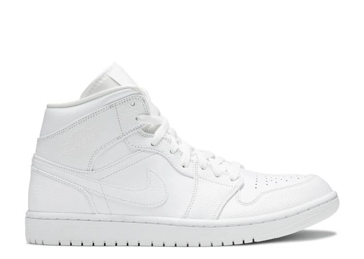 Air Jordan 1 Mid Triple White фото