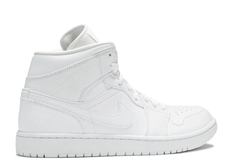 Air Jordan 1 Mid Triple White фото