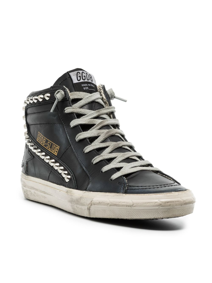 Golden goose discount black studded sneakers