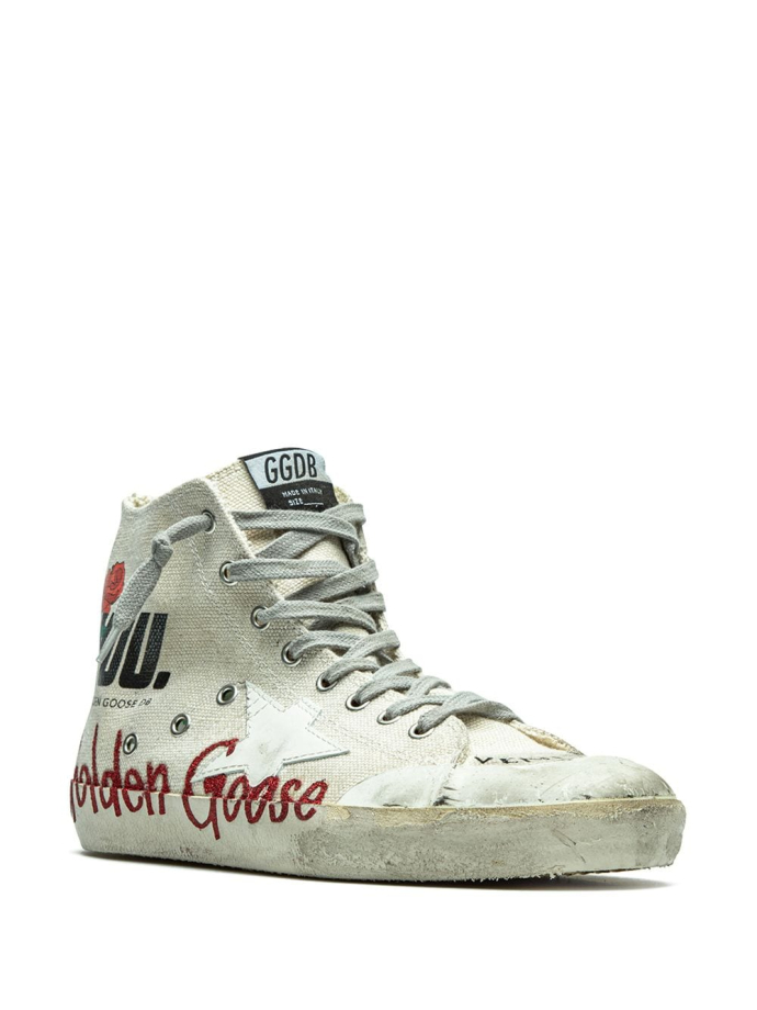 Golden Goose Francy Beige Red Rose sneakers GMF00192F00094610435 Meet Market