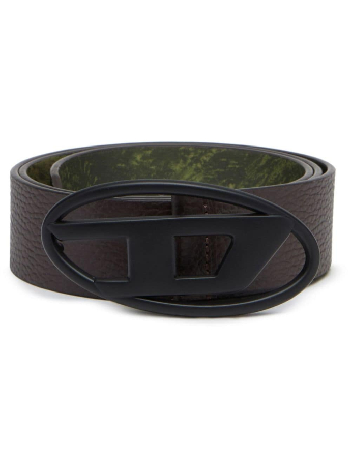 Diesel Logo plaque printed leather belt X09752P5654 Meet Market