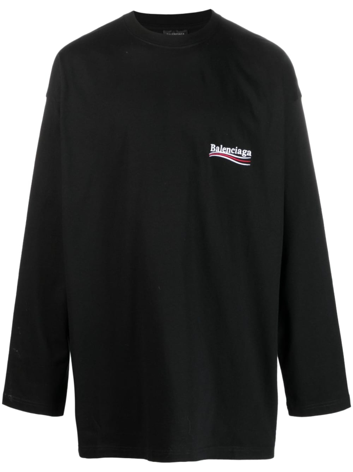 Balenciaga logo long cheap sleeve shirt