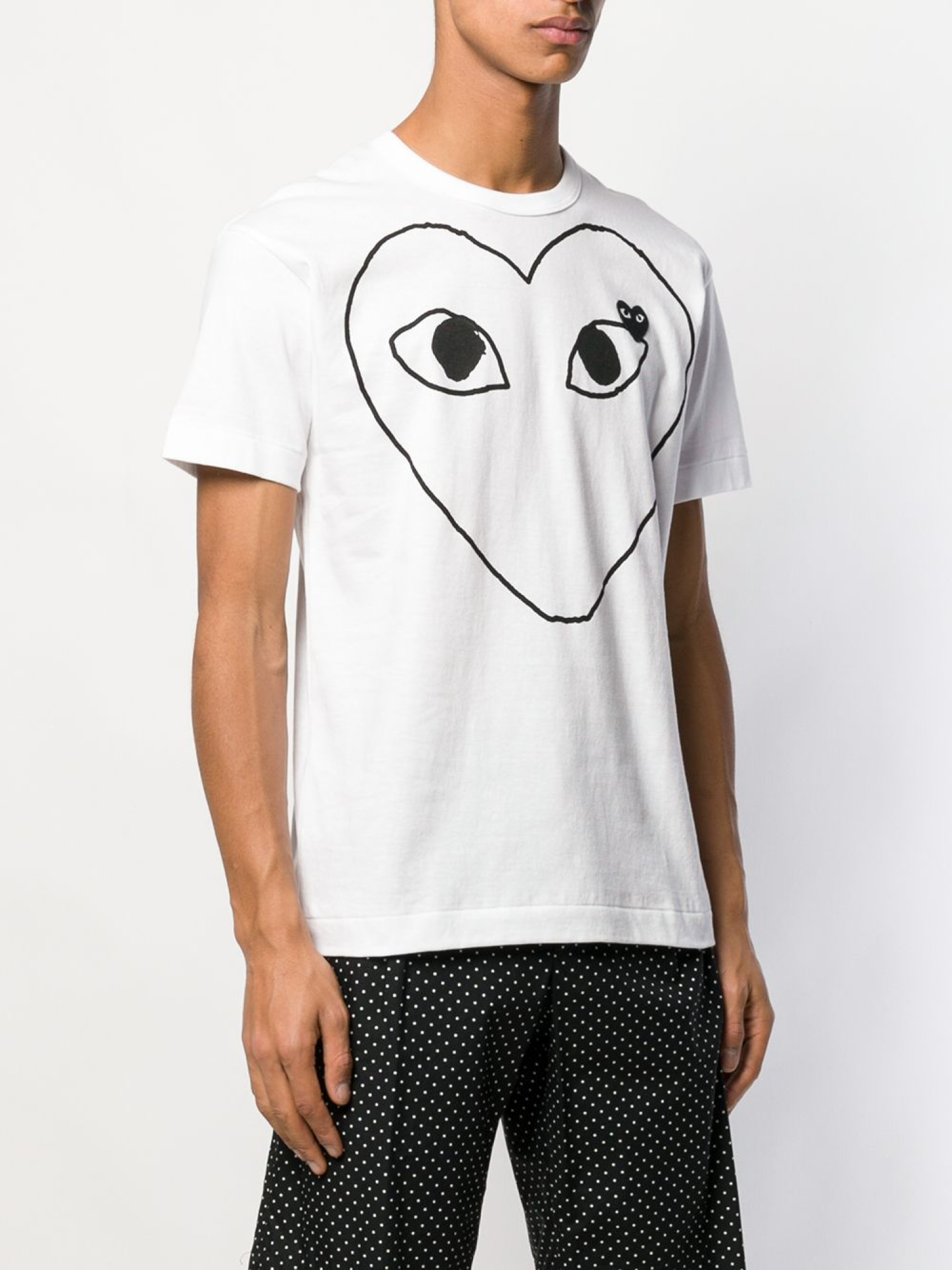 Comme des garcons play big heart store logo tee