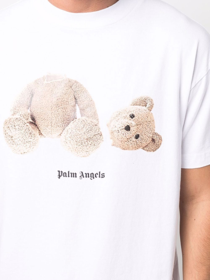 Palm Angels Teddy Bear logo print T shirt PMAA001C99JER0010160 Meet Market