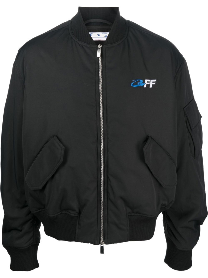 Off White Logo embroidered bomber jacket OMEH049S23FAB0011001 Meet Market