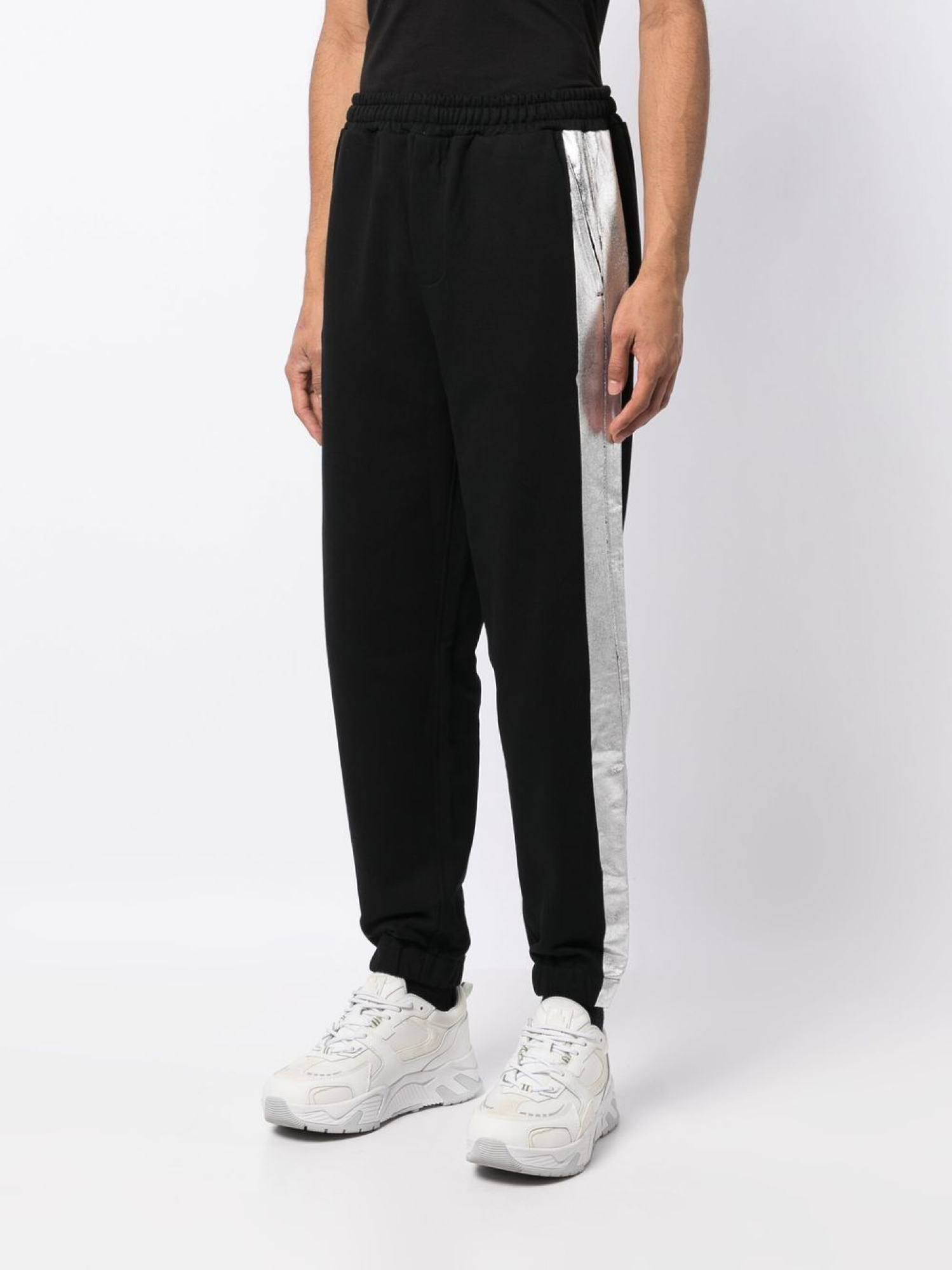 Metallic track pants on sale