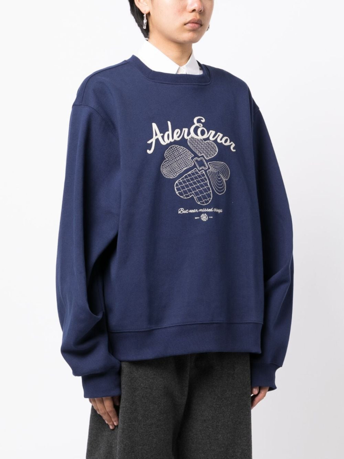 Ader Error Logo print jersey sweatshirt BMADSSSW0105NV Meet Market