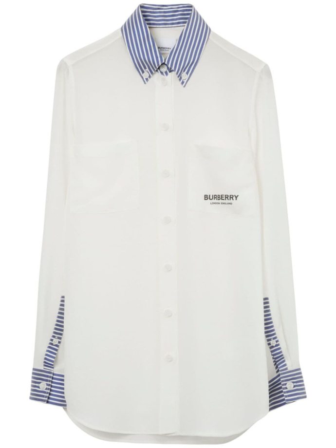 Burberry Logo print silk shirt 8071331 Meet Market