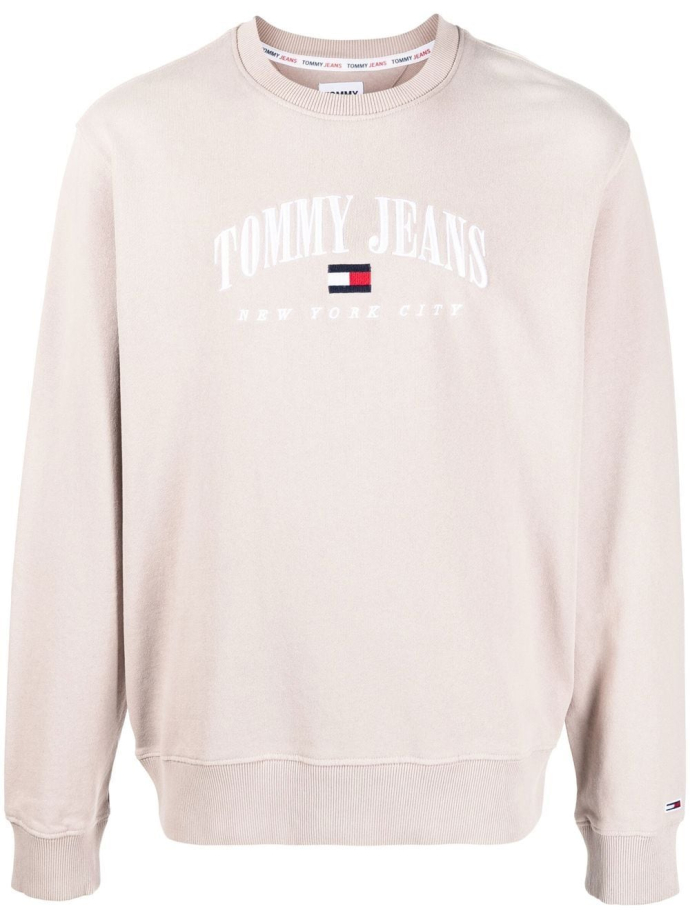 Tommy jeans collegiate logo crew sweatshirt in white sale