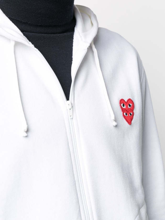 Comme Des Garcons Play Embroidered heart zip front hoodie P1T2942 Meet Market