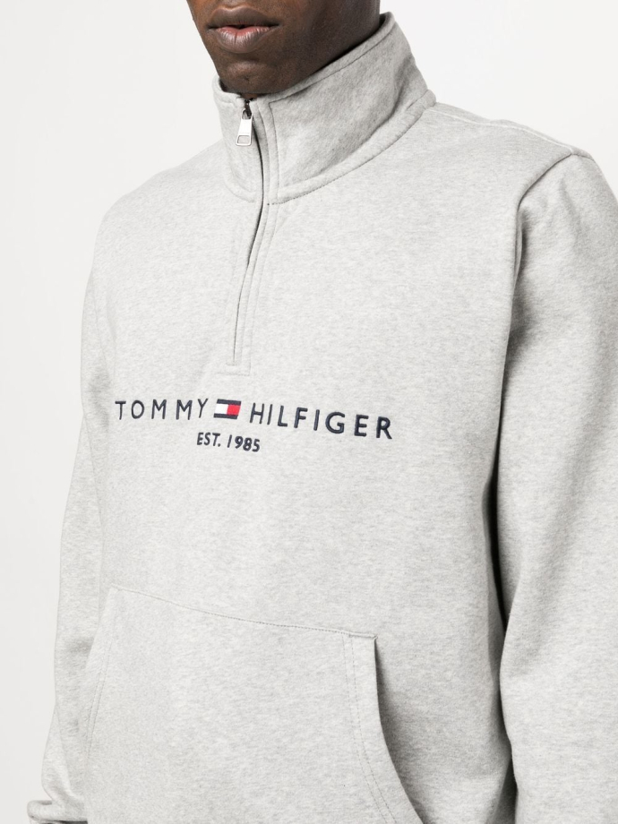 Tommy Hilfiger Logo embroidered quarter zip hoodie MW0MW20954 Meet Market