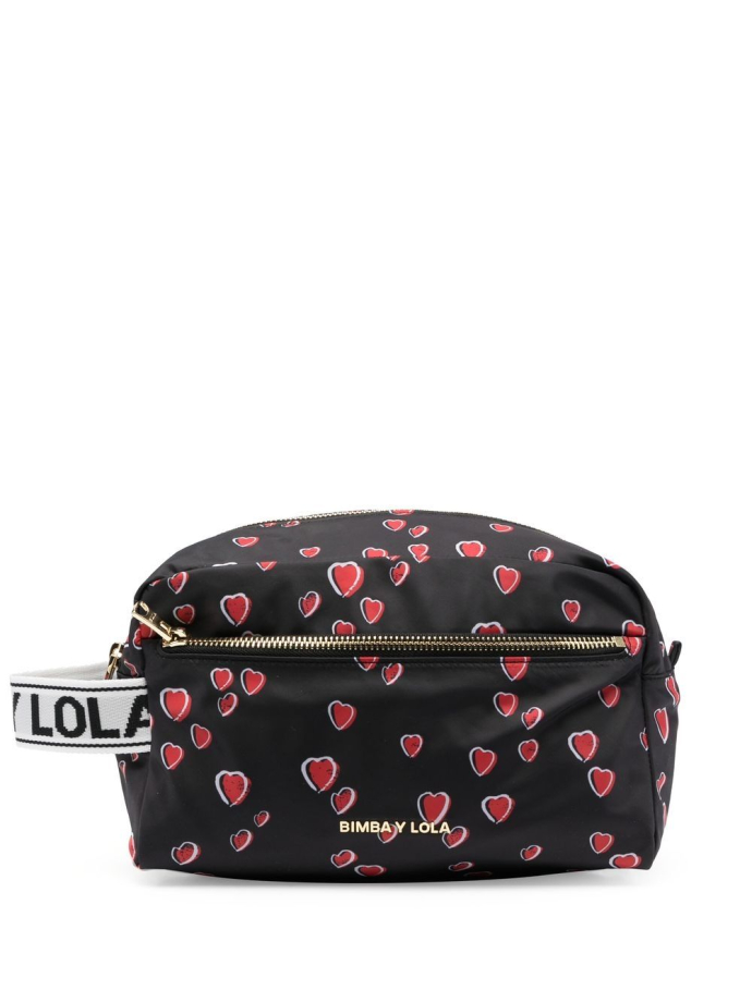 Bimba y Lola Large hearts print makeup bag