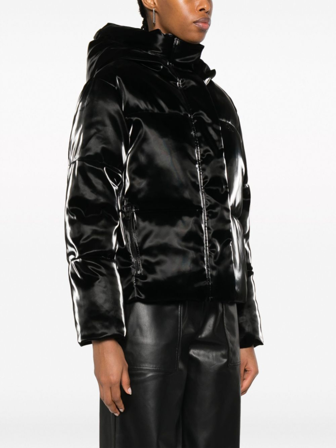 Glazed puffer coat on sale