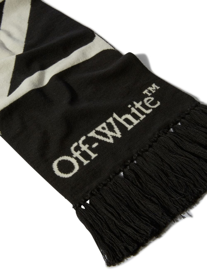 Off White No Offence intarsia logo scarf OWMA058F23KNI0011004 Meet Market