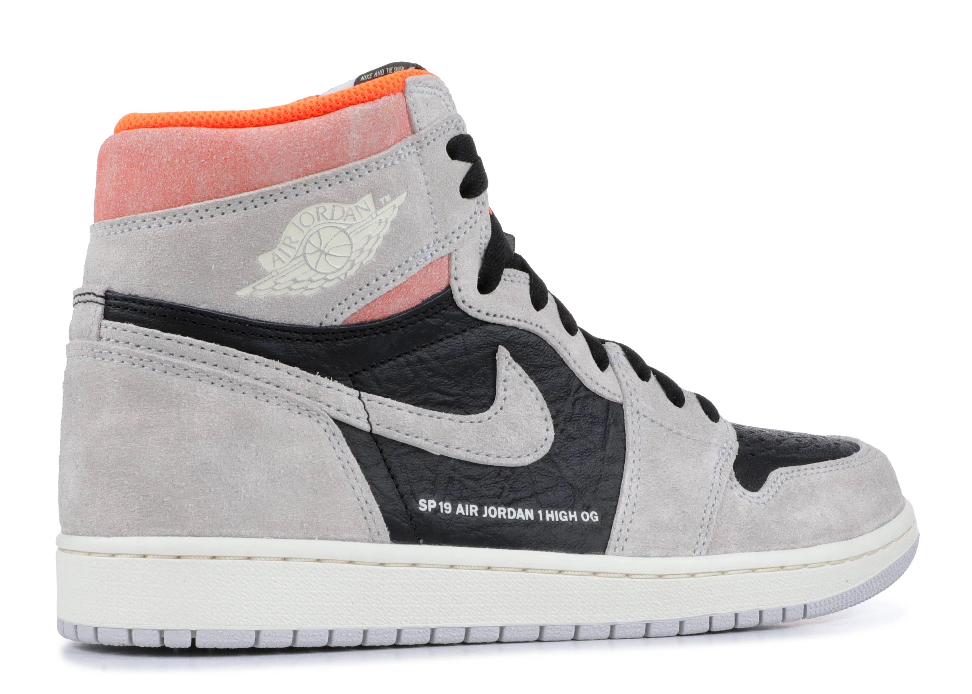 Air Jordan 1 High Neutral Grey Hyper Crimson (2019) фото