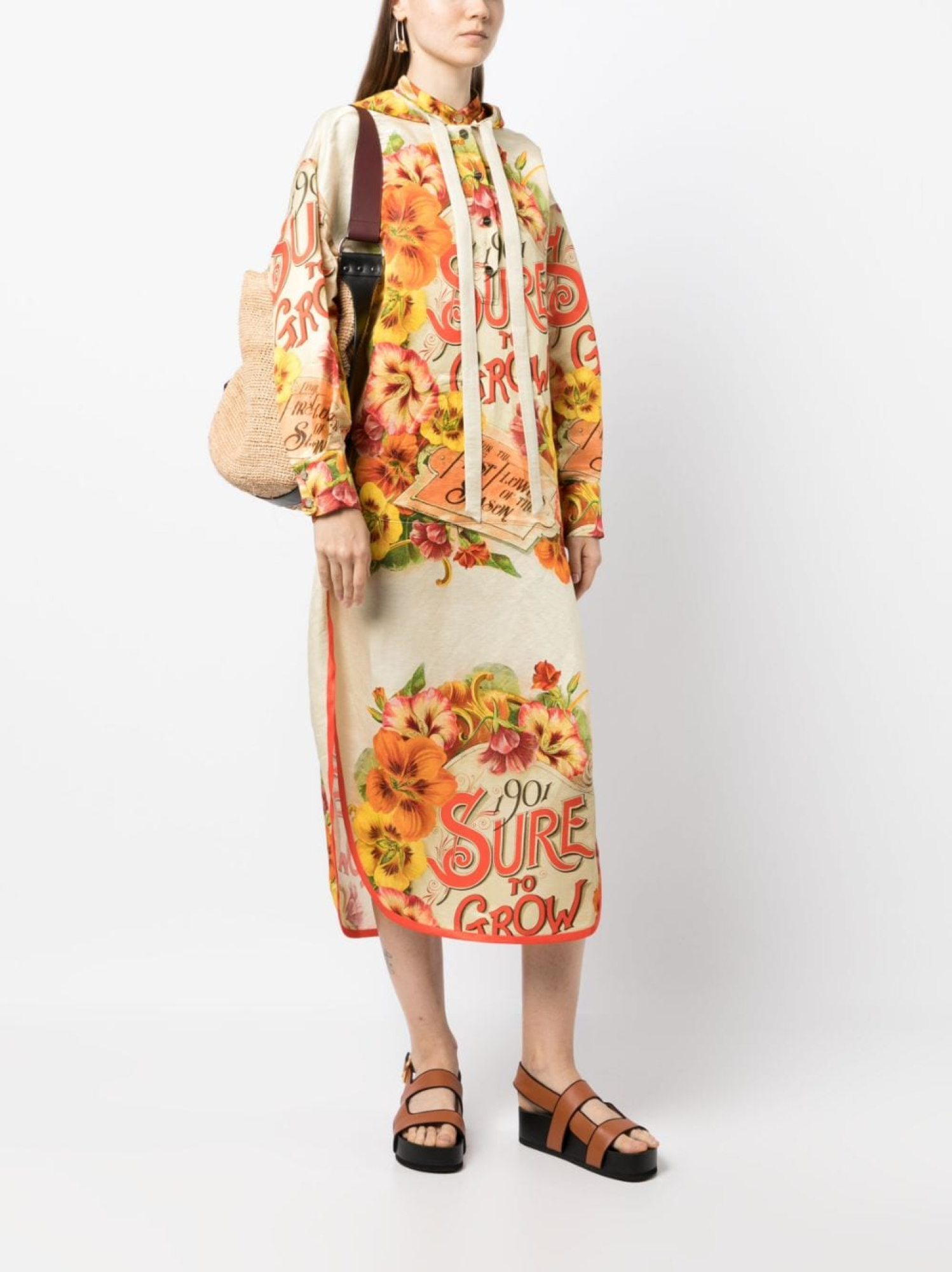 Wonderland hooded kaftan dress фото