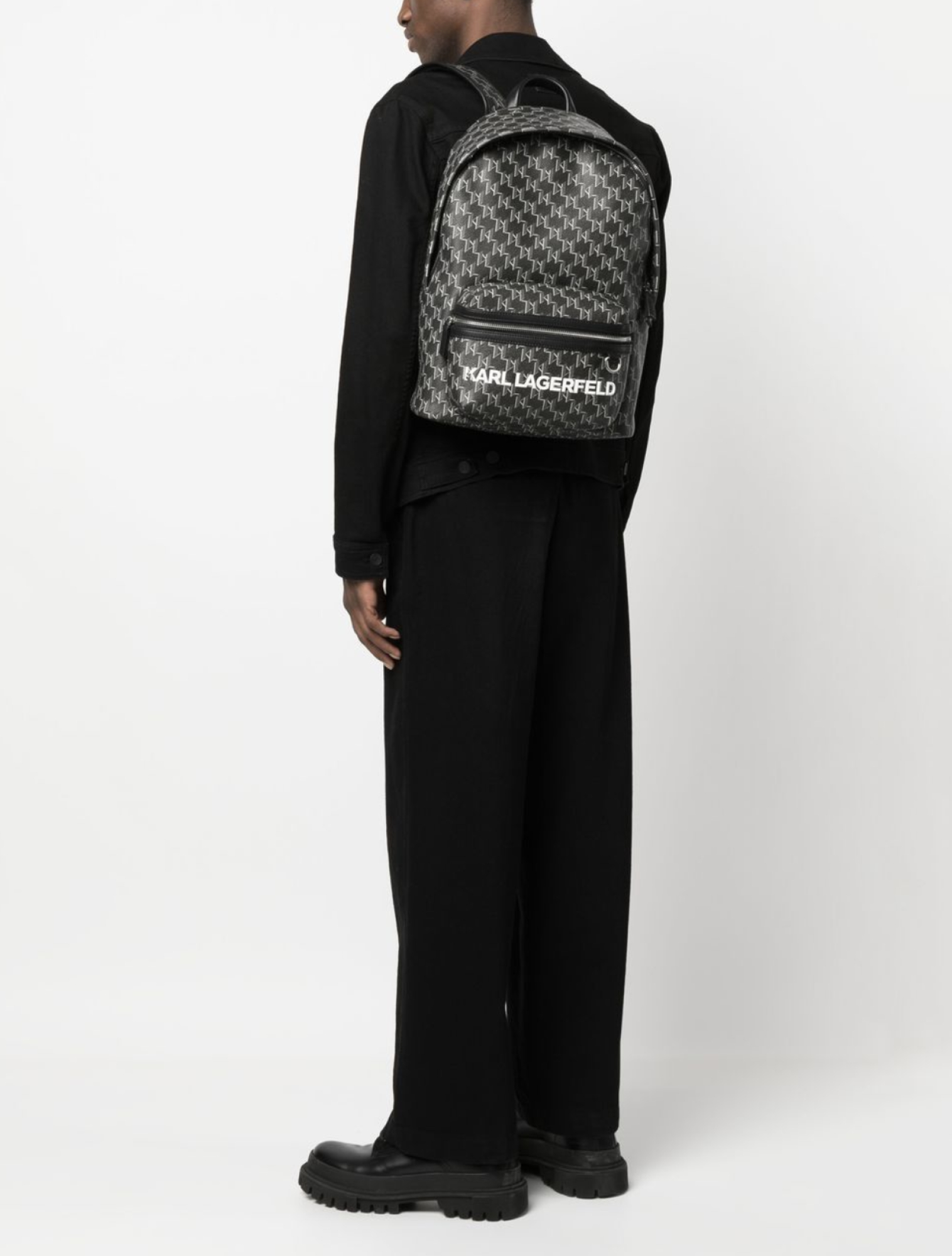 Рюкзаки Karl Lagerfeld Monogram-print backpack (Чёрные) 235M30109991 ...