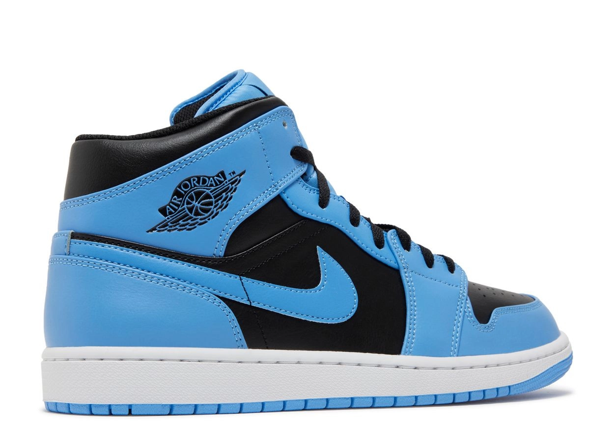 Air Jordan 1 Mid University Blue Black фото