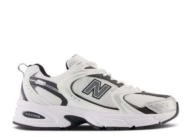 New balance white silver outlet