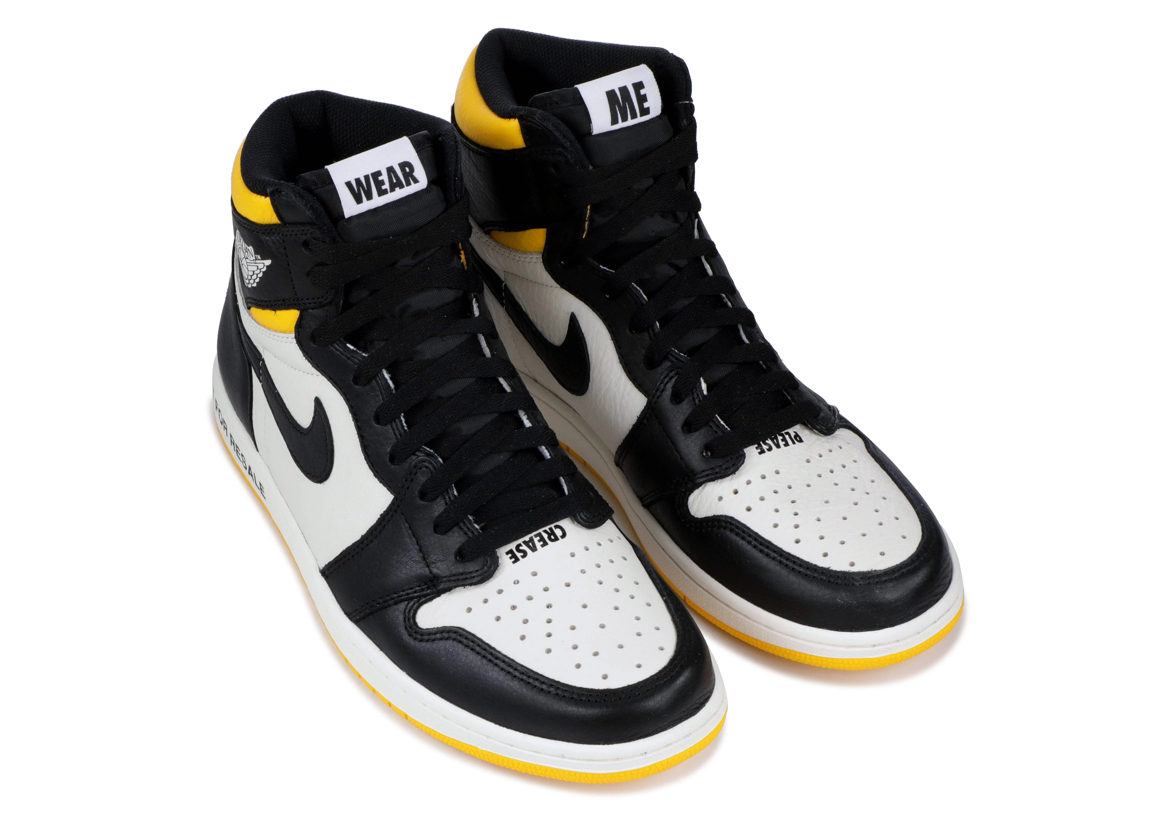 Air Jordan Nike AJ 1 I Retro High Not For Resale Black Yellow 2018 861428107 Meet Market