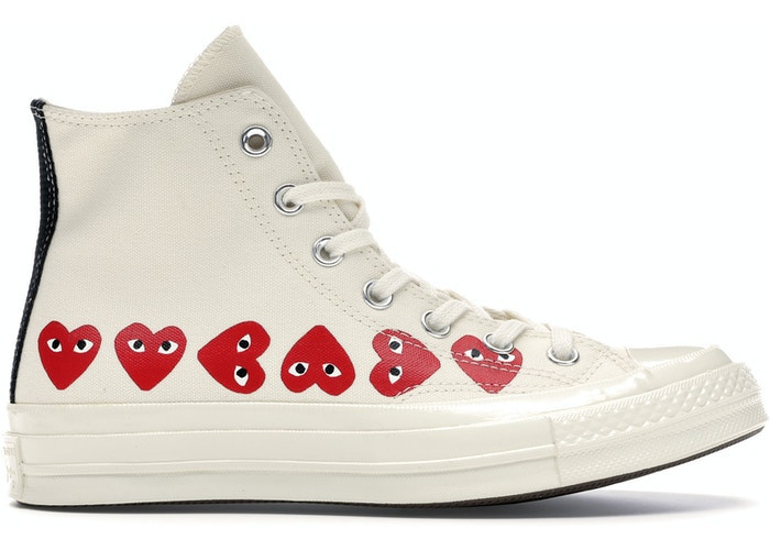 Chuck Taylor Chuck Taylor All-Star 70s Hi Comme des Garcons Play Multi-Heart White фото