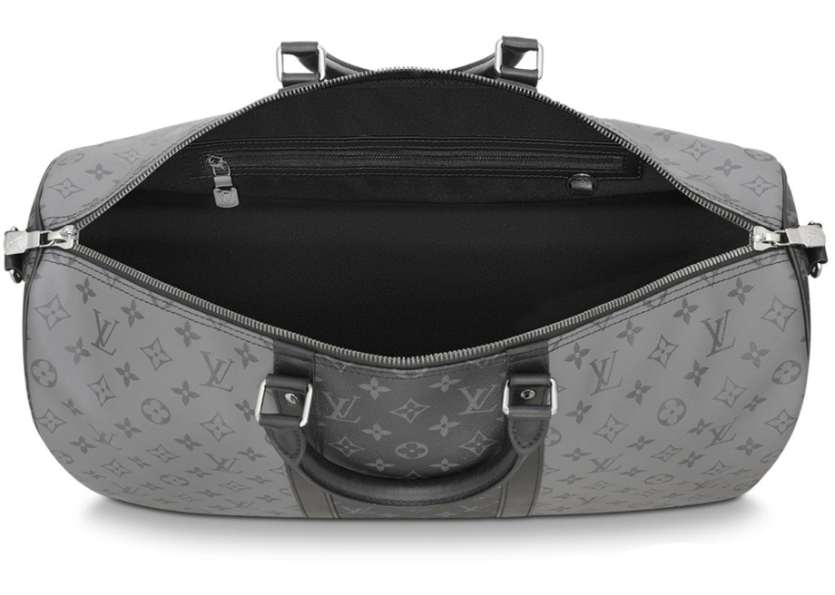 Louis Vuitton Louis Vuitton Keepall Bandouliere Monogram Eclipse Reverse 50 Gray Meet Market